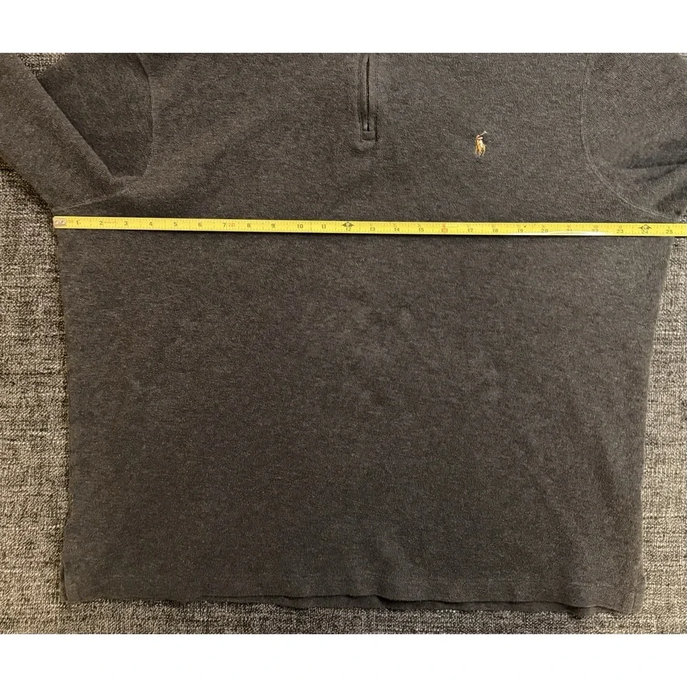 Polo Ralph Lauren Preppy Estate Rib Charcoal Gray 1/4 Zip XL Classic
